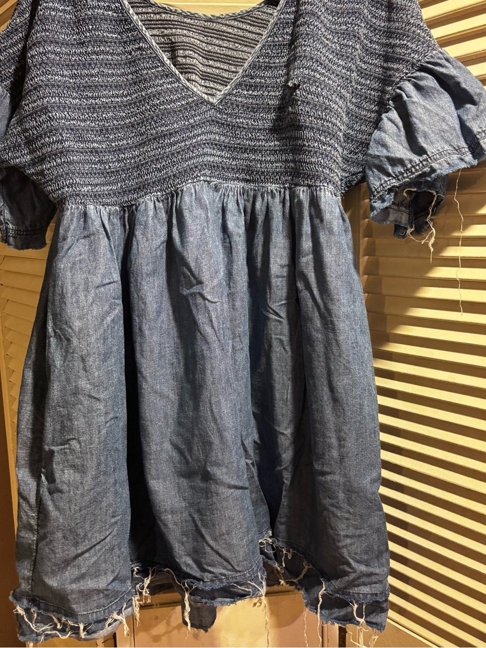 Women’s Small Anthropologie raw-hem dress/peasant top.